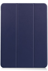 Nomfy Hoes Geschikt voor iPad Air 2022 Hoes Tri-fold Tablet Hoesje Case Met Uitsparing Geschikt voor Apple Pencil - Hoesje Geschikt voor iPad Air 5 2022 Hoesje Hardcover Bookcase - Donkerblauw