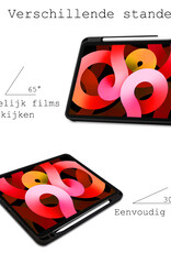 BASEY. Hoesje Geschikt voor iPad Air 2022 Hoes Case Tablet Hoesje Tri-fold Met Uitsparing Geschikt voor Apple Pencil - Hoes Geschikt voor iPad Air 5 2022 Hoesje Hard Cover Bookcase Hoes - Rosé goud