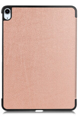 BASEY. Hoesje Geschikt voor iPad Air 2022 Hoes Case Tablet Hoesje Tri-fold Met Uitsparing Geschikt voor Apple Pencil - Hoes Geschikt voor iPad Air 5 2022 Hoesje Hard Cover Bookcase Hoes - Rosé goud