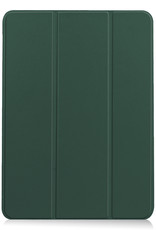 Nomfy Hoes Geschikt voor iPad Air 2022 Hoes Tri-fold Tablet Hoesje Case Met Uitsparing Geschikt voor Apple Pencil - Hoesje Geschikt voor iPad Air 5 2022 Hoesje Hardcover Bookcase - Donkergroen