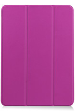 Nomfy Hoes Geschikt voor iPad Air 2022 Hoes Tri-fold Tablet Hoesje Case Met Uitsparing Geschikt voor Apple Pencil - Hoesje Geschikt voor iPad Air 5 2022 Hoesje Hardcover Bookcase - Paars