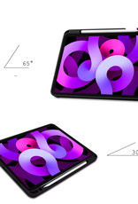 Nomfy Hoes Geschikt voor iPad Air 2022 Hoes Tri-fold Tablet Hoesje Case Met Uitsparing Geschikt voor Apple Pencil - Hoesje Geschikt voor iPad Air 5 2022 Hoesje Hardcover Bookcase - Grijs