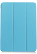 Nomfy Hoes Geschikt voor iPad Air 2022 Hoes Tri-fold Tablet Hoesje Case Met Uitsparing Geschikt voor Apple Pencil - Hoesje Geschikt voor iPad Air 5 2022 Hoesje Hardcover Bookcase - Lichtblauw