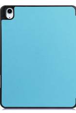 Nomfy Hoes Geschikt voor iPad Air 2022 Hoes Tri-fold Tablet Hoesje Case Met Uitsparing Geschikt voor Apple Pencil - Hoesje Geschikt voor iPad Air 5 2022 Hoesje Hardcover Bookcase - Lichtblauw