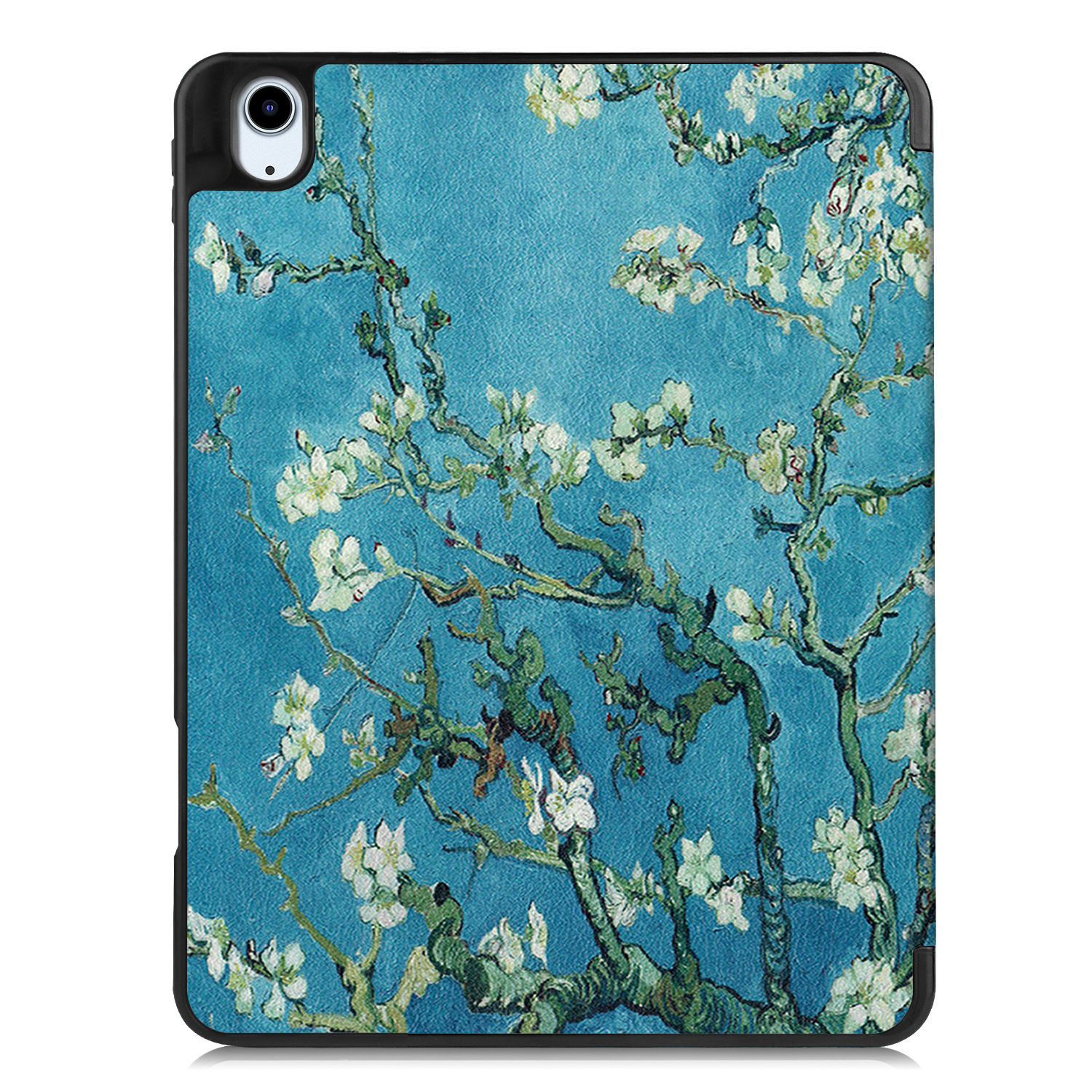 BASEY. Hoesje Geschikt voor iPad Air 2022 Hoes Case Tablet Hoesje Tri-fold Met Uitsparing Geschikt voor Apple Pencil Met Screenprotector - Hoes Geschikt voor iPad Air 5 2022 Hoesje Hard Cover Bookcase Hoes - Bloesem