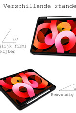 BASEY. Hoesje Geschikt voor iPad Air 2022 Hoes Case Tablet Hoesje Tri-fold Met Uitsparing Geschikt voor Apple Pencil Met Screenprotector - Hoes Geschikt voor iPad Air 5 2022 Hoesje Hard Cover Bookcase Hoes - Donkergroen