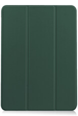 BASEY. Hoesje Geschikt voor iPad Air 2022 Hoes Case Tablet Hoesje Tri-fold Met Uitsparing Geschikt voor Apple Pencil Met Screenprotector - Hoes Geschikt voor iPad Air 5 2022 Hoesje Hard Cover Bookcase Hoes - Donkergroen
