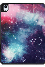 BASEY. Hoesje Geschikt voor iPad Air 2022 Hoes Case Tablet Hoesje Tri-fold Met Uitsparing Geschikt voor Apple Pencil Met Screenprotector - Hoes Geschikt voor iPad Air 5 2022 Hoesje Hard Cover Bookcase Hoes - Galaxy
