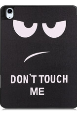 BASEY. Hoesje Geschikt voor iPad Air 2022 Hoes Case Tablet Hoesje Tri-fold Met Uitsparing Geschikt voor Apple Pencil Met Screenprotector - Hoes Geschikt voor iPad Air 5 2022 Hoesje Hard Cover Bookcase Hoes - Don't Touch Me