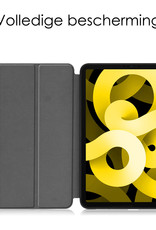NoXx iPad Air 5 2022 Hoesje Met Screenprotector Case Hard Cover Hoes Met Apple Pencil Uitsparing Book Case - Donker Blauw