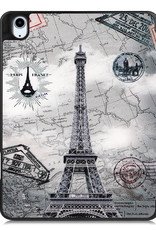 NoXx Hoesje Geschikt voor iPad Air 2022 Hoesje Case Hard Cover Hoes Book Case Met Uitsparing Geschikt voor Apple Pencil Met Screenprotector - Eiffeltoren