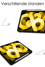 NoXx iPad Air 5 2022 Hoesje Met Screenprotector Case Hard Cover Hoes Met Apple Pencil Uitsparing Book Case - Grijs