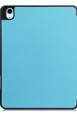 NoXx Hoesje Geschikt voor iPad Air 2022 Hoesje Case Hard Cover Hoes Book Case Met Uitsparing Geschikt voor Apple Pencil Met Screenprotector - Lichtblauw