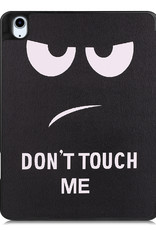 NoXx Hoesje Geschikt voor iPad Air 2022 Hoesje Case Hard Cover Hoes Book Case Met Uitsparing Geschikt voor Apple Pencil Met Screenprotector - Don't Touch Me