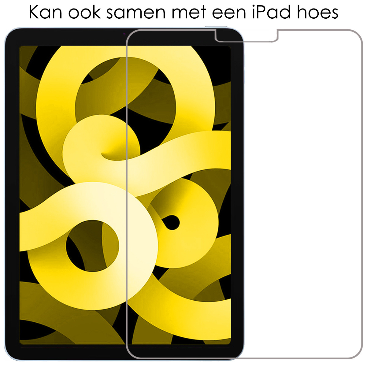 NoXx Hoesje Geschikt voor iPad Air 2022 Hoesje Case Hard Cover Hoes Book Case Met Uitsparing Geschikt voor Apple Pencil Met Screenprotector - Zwart