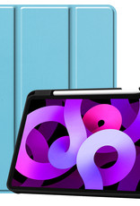 Nomfy iPad Air 5 2022 Hoesje Met Screenprotector Case Licht Blauw - Hoes Met Uitsparing Apple Pencil - iPad Air 5 2022 Hoes Hardcover Hoesje Licht Blauw Bookcase