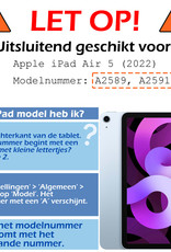 Nomfy iPad Air 5 2022 Hoesje Met Screenprotector Case Zwart - Hoes Met Uitsparing Apple Pencil - iPad Air 5 2022 Hoes Hardcover Hoesje Zwart Bookcase