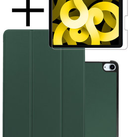 NoXx NoXx iPad Air 5 Hoesje Met Uitsparing Apple Pencil Met Screenprotector - Donkergroen