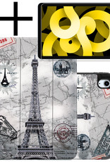 NoXx Hoesje Geschikt voor iPad Air 2022 Hoesje Case Hard Cover Hoes Book Case Met Uitsparing Geschikt voor Apple Pencil Met Screenprotector - Eiffeltoren
