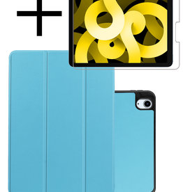 NoXx NoXx iPad Air 5 Hoesje Met Uitsparing Apple Pencil Met Screenprotector - Lichtblauw