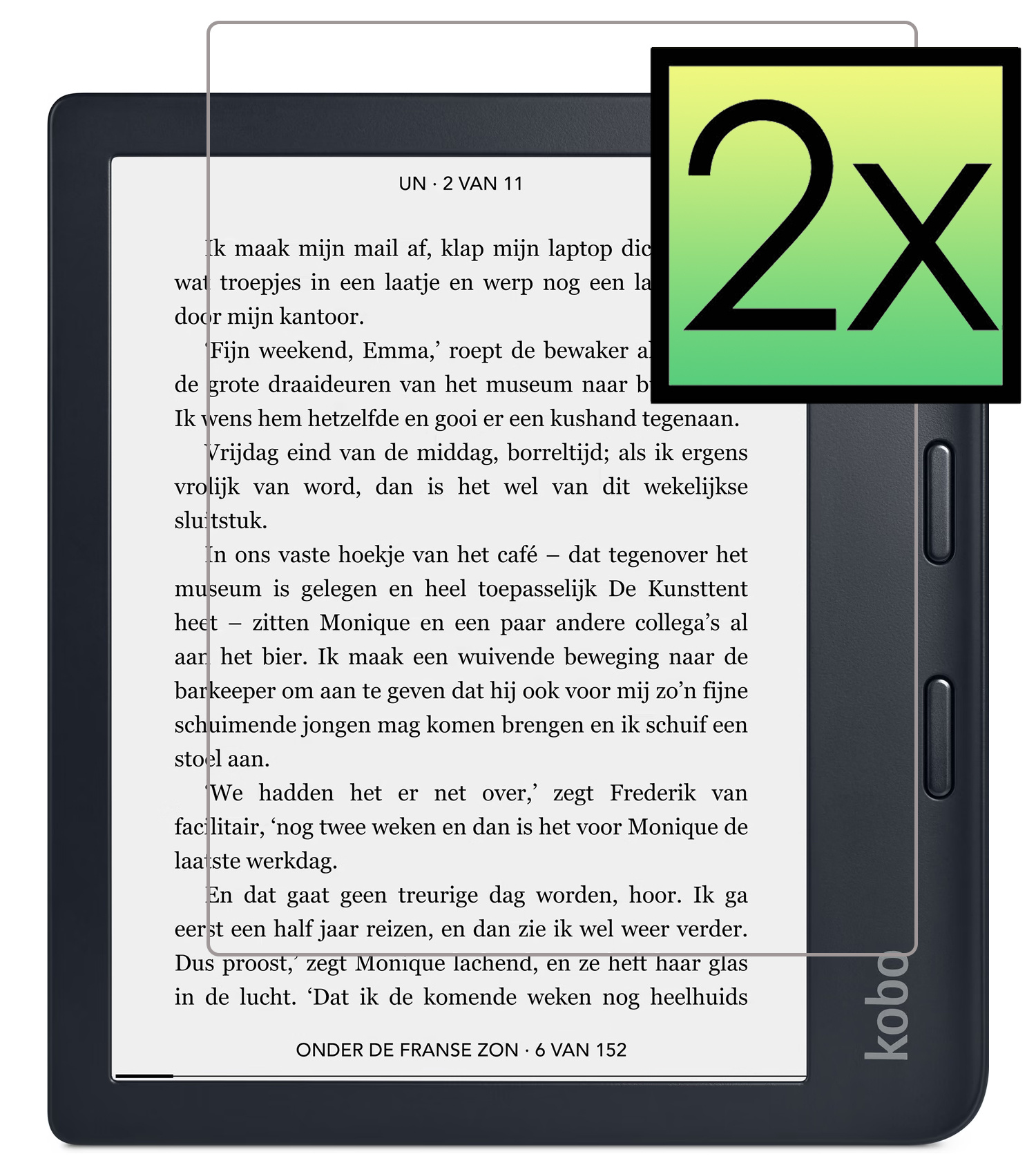 NoXx Screenprotector Geschikt voor Kobo Libra 2 Screenprotector Bescherm Glas Tempered Glass Screen Protector - 2x