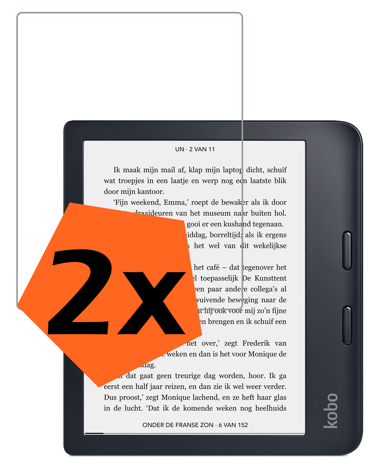 Nomfy Screenprotector Geschikt voor Kobo Libra 2 Screenprotector Bescherm Glas - Screenprotector Geschikt voor Kobo Libra 2 Screen Protector Tempered Glass - 2 PACK