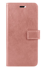 BASEY. Hoes Geschikt voor iPhone 13 Mini Hoesje Bookcase Hoes Flip Case Book Cover Met Screenprotector - Hoesje Geschikt voor iPhone 13 Mini Hoes Book Case Hoesje - Rosé goud