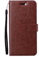 Nomfy Hoesje Geschikt voor iPhone 13 Mini Hoes Bookcase Flipcase Book Cover Met 2x Screenprotector - Hoes Geschikt voor iPhone 13 Mini Hoesje Book Case - Bruin