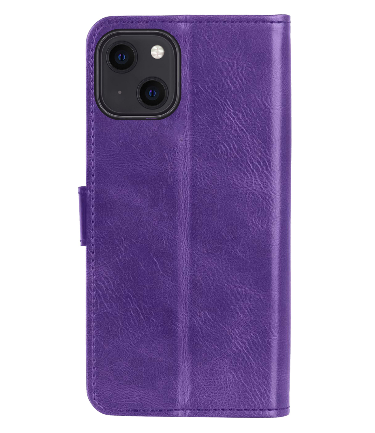 Nomfy Hoesje Geschikt voor iPhone 13 Mini Hoes Bookcase Flipcase Book Cover Met 2x Screenprotector - Hoes Geschikt voor iPhone 13 Mini Hoesje Book Case - Paars