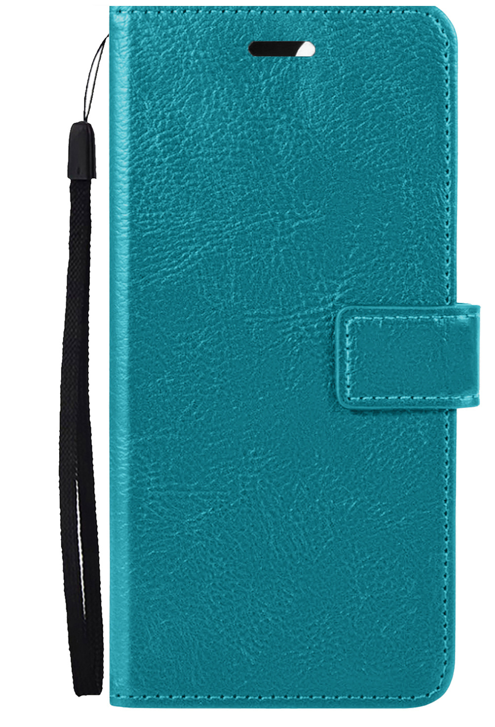 Nomfy Hoesje Geschikt voor iPhone 13 Mini Hoes Bookcase Flipcase Book Cover Met 2x Screenprotector - Hoes Geschikt voor iPhone 13 Mini Hoesje Book Case - Turquoise