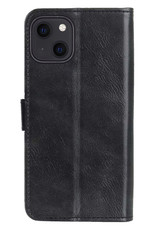 Nomfy Hoesje Geschikt voor iPhone 13 Mini Hoes Bookcase Flipcase Book Cover Met 2x Screenprotector - Hoes Geschikt voor iPhone 13 Mini Hoesje Book Case - Zwart