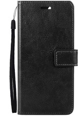 Nomfy Hoesje Geschikt voor iPhone 13 Mini Hoes Bookcase Flipcase Book Cover Met 2x Screenprotector - Hoes Geschikt voor iPhone 13 Mini Hoesje Book Case - Zwart
