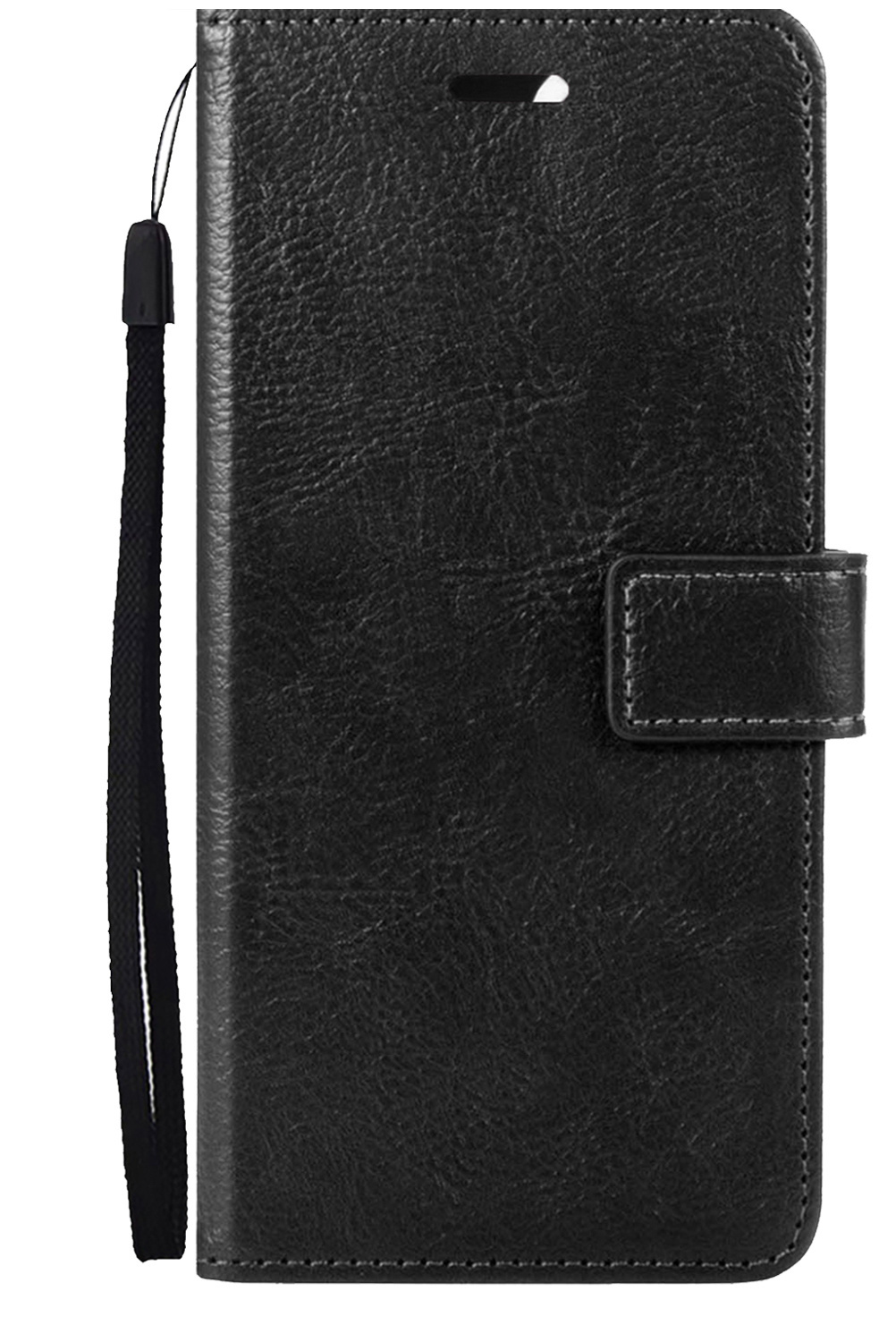 Nomfy Hoesje Geschikt voor iPhone 13 Mini Hoes Bookcase Flipcase Book Cover Met 2x Screenprotector - Hoes Geschikt voor iPhone 13 Mini Hoesje Book Case - Zwart