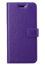 BASEY. Hoes Geschikt voor iPhone 13 Hoesje Bookcase Hoes Flip Case Book Cover Met Screenprotector - Hoesje Geschikt voor iPhone 13 Hoes Book Case Hoesje - Paars