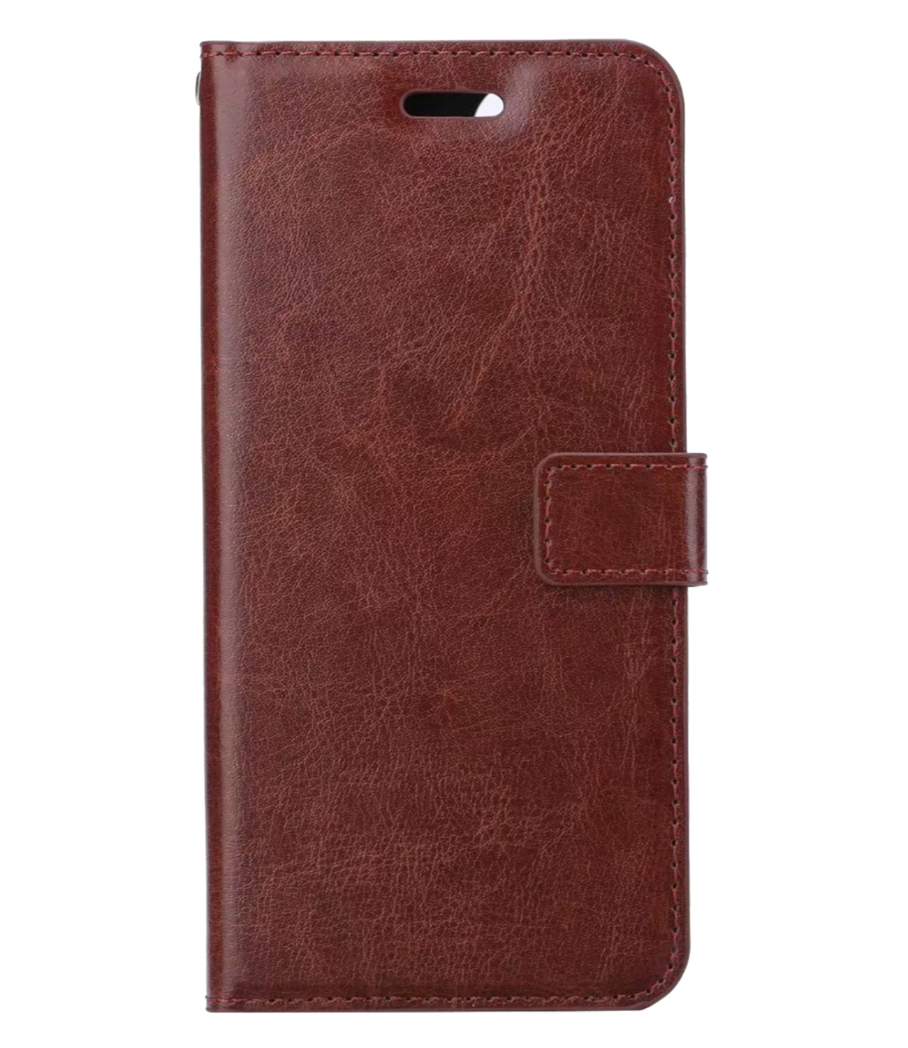 BASEY. Hoes Geschikt voor iPhone 13 Hoesje Bookcase Hoes Flip Case Book Cover Met 2x Screenprotector - Hoesje Geschikt voor iPhone 13 Hoes Book Case Hoesje - Bruin