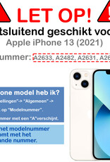 BASEY. Hoes Geschikt voor iPhone 13 Hoesje Bookcase Hoes Flip Case Book Cover Met 2x Screenprotector - Hoesje Geschikt voor iPhone 13 Hoes Book Case Hoesje - Rood