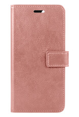 BASEY. Hoes Geschikt voor iPhone 13 Hoesje Bookcase Hoes Flip Case Book Cover Met 2x Screenprotector - Hoesje Geschikt voor iPhone 13 Hoes Book Case Hoesje - Rosé goud