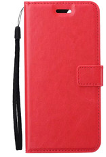 Nomfy Hoesje Geschikt voor iPhone 13 Hoes Bookcase Flipcase Book Cover Met Screenprotector - Hoes Geschikt voor iPhone 13 Hoesje Book Case - Rood