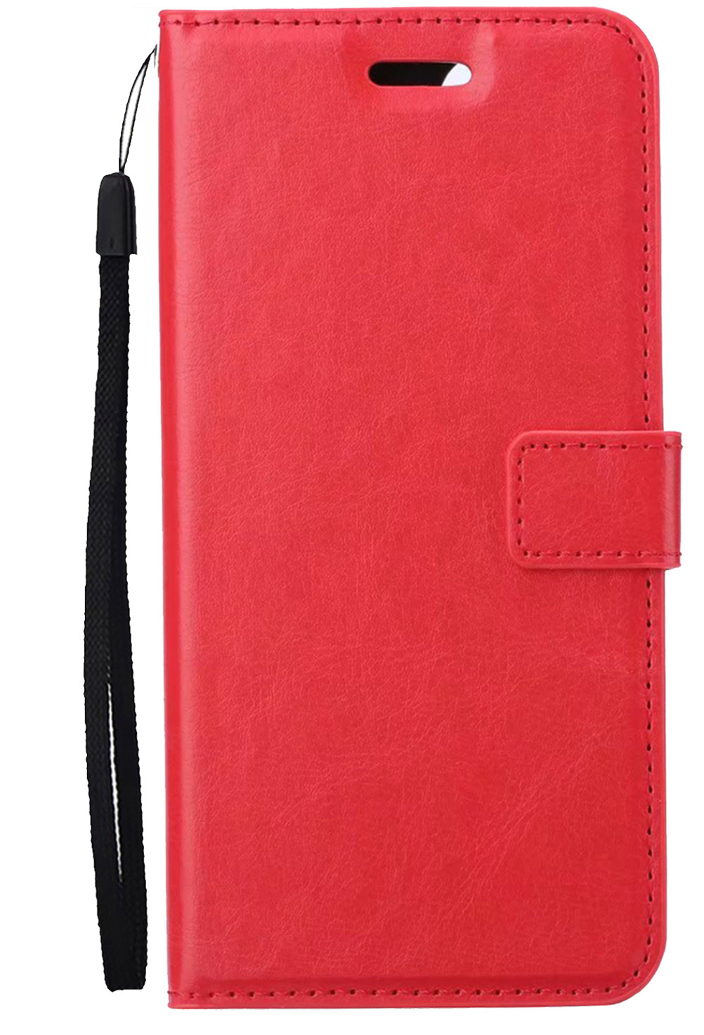 Nomfy Hoesje Geschikt voor iPhone 13 Hoes Bookcase Flipcase Book Cover Met Screenprotector - Hoes Geschikt voor iPhone 13 Hoesje Book Case - Rood