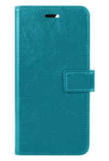 BASEY. Hoes Geschikt voor iPhone 13 Pro Hoesje Bookcase Hoes Flip Case Book Cover Met Screenprotector - Hoesje Geschikt voor iPhone 13 Pro Hoes Book Case Hoesje - Turquoise