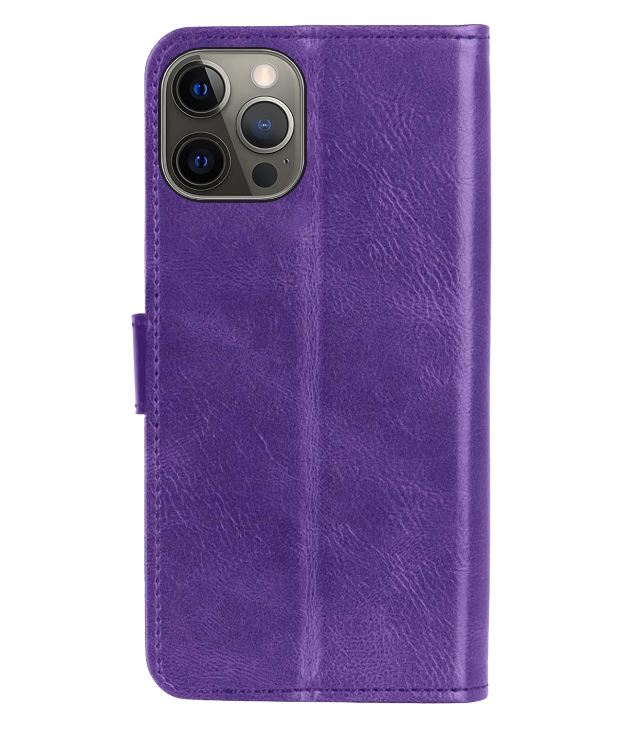 Nomfy Hoesje Geschikt voor iPhone 13 Pro Hoes Bookcase Flipcase Book Cover Met Screenprotector - Hoes Geschikt voor iPhone 13 Pro Hoesje Book Case - Paars