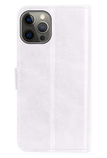 Nomfy Hoesje Geschikt voor iPhone 13 Pro Hoes Bookcase Flipcase Book Cover Met Screenprotector - Hoes Geschikt voor iPhone 13 Pro Hoesje Book Case - Wit