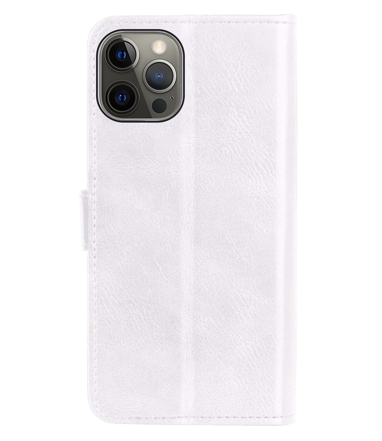 Nomfy Hoesje Geschikt voor iPhone 13 Pro Hoes Bookcase Flipcase Book Cover Met Screenprotector - Hoes Geschikt voor iPhone 13 Pro Hoesje Book Case - Wit
