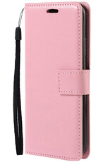 Nomfy Hoesje Geschikt voor iPhone 13 Pro Hoes Bookcase Flipcase Book Cover Met 2x Screenprotector - Hoes Geschikt voor iPhone 13 Pro Hoesje Book Case - Lichtroze
