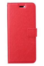 BASEY. Hoes Geschikt voor iPhone 13 Pro Max Hoesje Bookcase Hoes Flip Case Book Cover Met Screenprotector - Hoesje Geschikt voor iPhone 13 Pro Max Hoes Book Case Hoesje - Rood