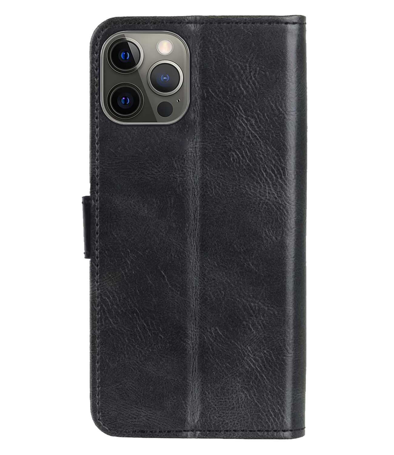 BASEY. Hoes Geschikt voor iPhone 13 Pro Max Hoesje Bookcase Hoes Flip Case Book Cover Met Screenprotector - Hoesje Geschikt voor iPhone 13 Pro Max Hoes Book Case Hoesje - Zwart