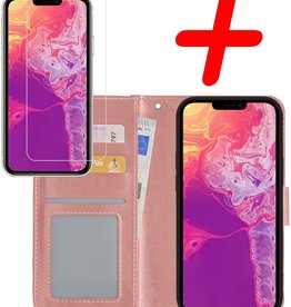 BASEY. BASEY. iPhone 13 Mini Hoesje Bookcase Met Screenprotector - Rose Goud