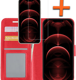 Nomfy Nomfy iPhone 13 Pro Max Hoesje Bookcase Met Screenprotector - Rood