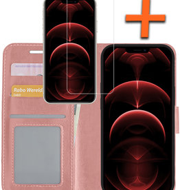 Nomfy Nomfy iPhone 13 Mini Hoesje Bookcase Met Screenprotector - Rose Goud