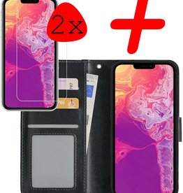 BASEY. BASEY. iPhone 13 Pro Max Hoesje Bookcase Met 2x Screenprotector - Zwart